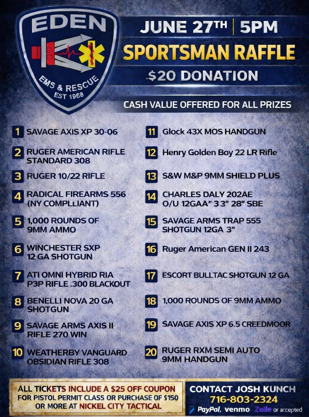 Sports Raffel Sportsman Raffle | Eden EMS